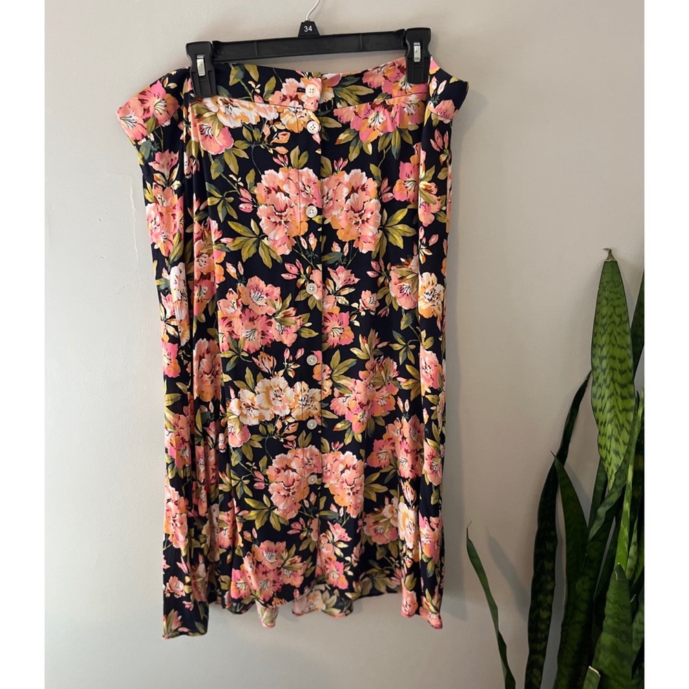 Loft button down floral maxi skirt